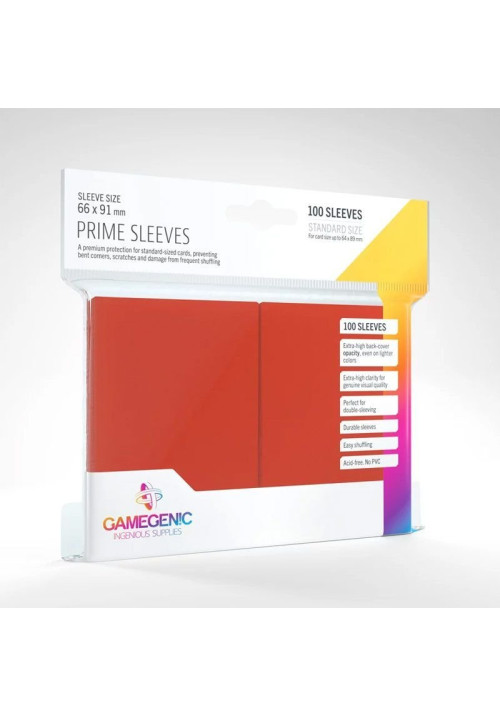 PACK MATTE PRIME SLEEVES RED 100
